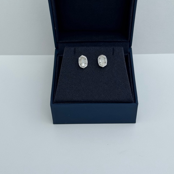 Kendra Scott Silver and White Hexagon Earrings - Picture 7 of 7